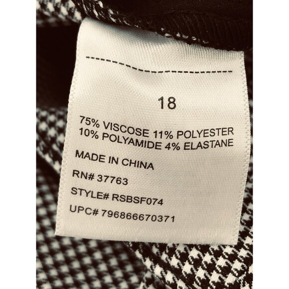 Rafaella Stretch Capri Pants Womens Size 18 Black White Elastic Waist High Waist - Picture 7 of 7